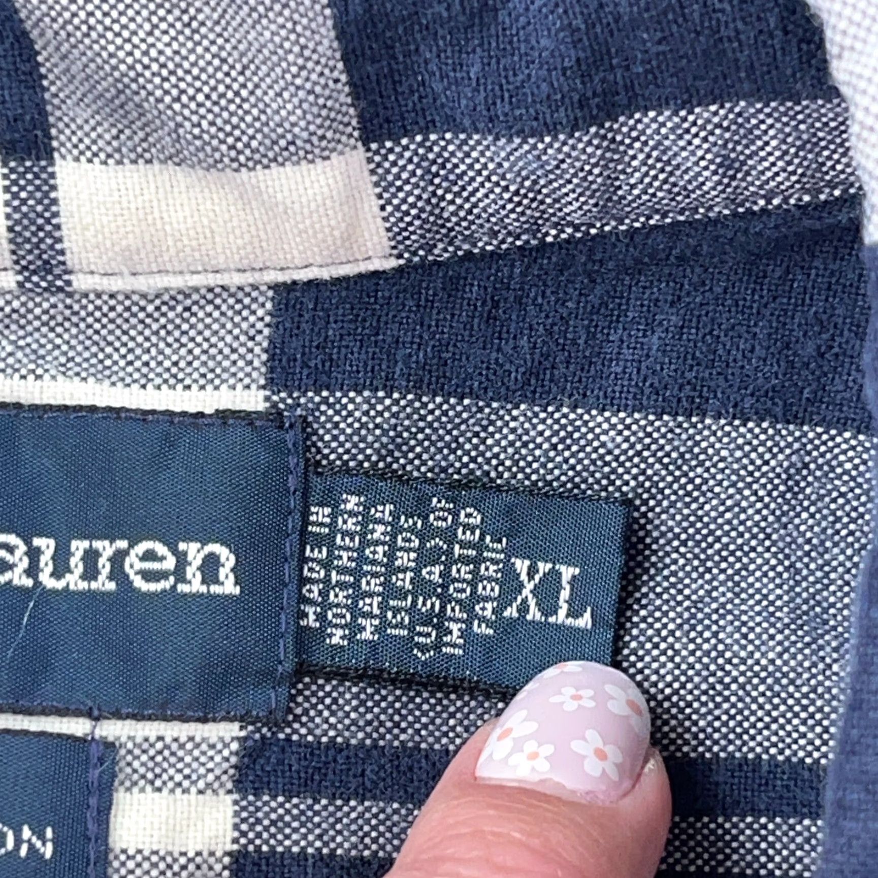 Ralph Lauren VINTAGE Ralph Lauren Shirt Men XL Blue White Plaid Button-Up Oxford Blake Tartan 90s Style Mens Size US L / EU 52-54 / 3 - 7 Thumbnail