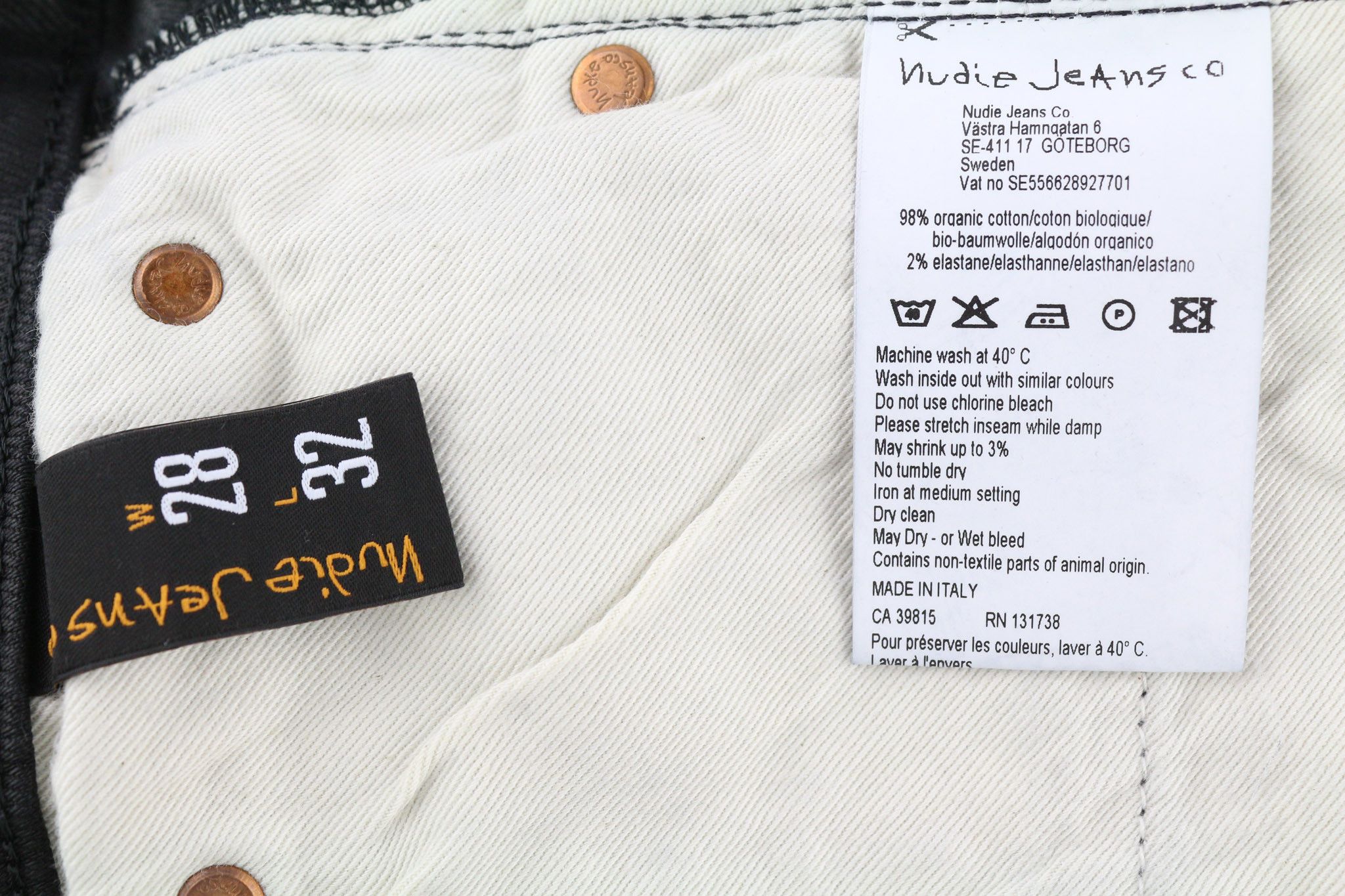 Nudie Jeans SKINNY LIN W28/L32 Black In Black Organic Cotton 80475 Size US 28 / EU 44 - 7 Thumbnail
