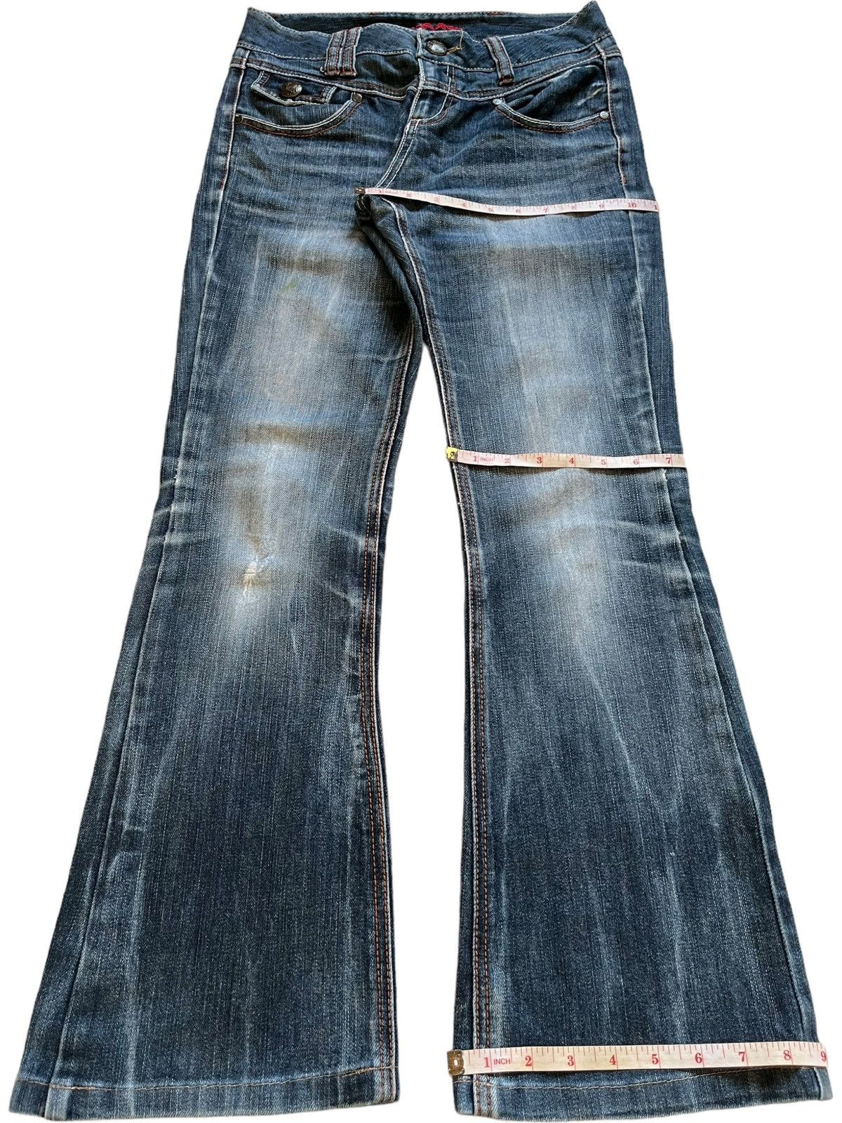 Bcbgmaxazria × Japanese Brand SALES🔥Vintage Japanese BCBG Buckle Flare Jeans Size 29" - 14 Thumbnail