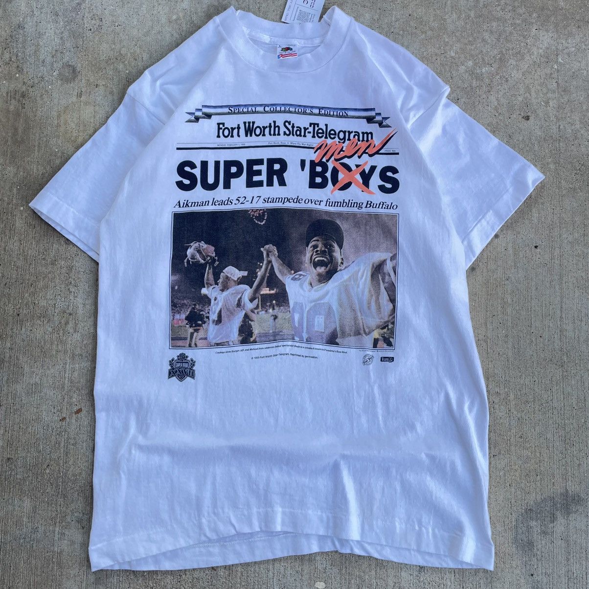 Fruit Of The Loom Vintage Dallas Cowboys Super Bowl Champs Newspaper Tee Large Size US L / EU 52-54 / 3 - 1 Thumbnail