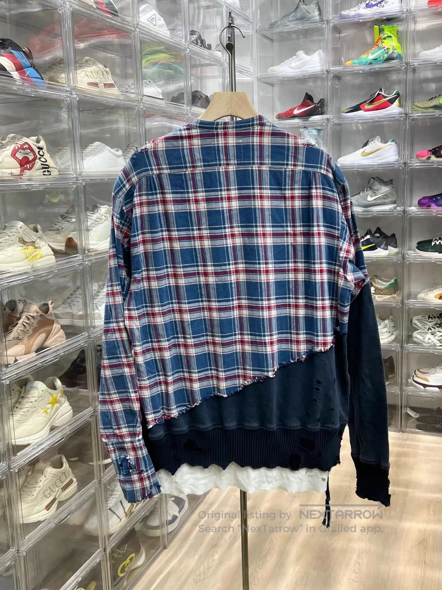 Greg Lauren Blue Plaid Button. Size US XL / EU 56 / 4 - 6 Thumbnail
