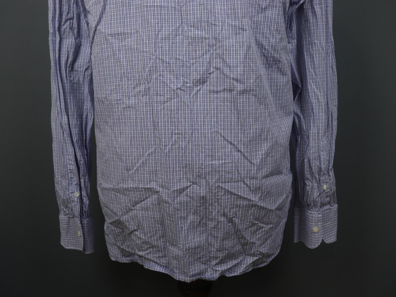 Ermenegildo Zegna Ermenegildo Zegna Blue Check 100% Dress Shirt Size 41 Size 38R - 10 Thumbnail