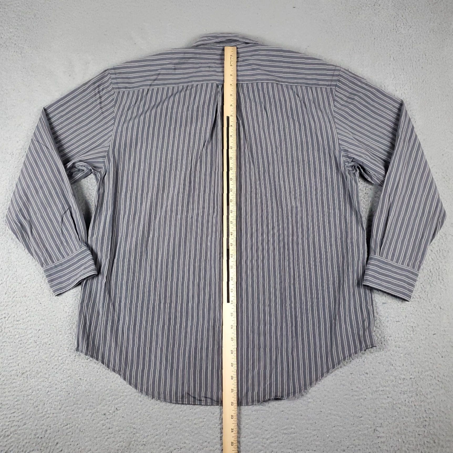 Nautica Nautica Shirt Mens Large Gray Striped Button-Up Long Sleeve Casual Business Formal Wait? Size US L / EU 52-54 / 3 - 4 Thumbnail