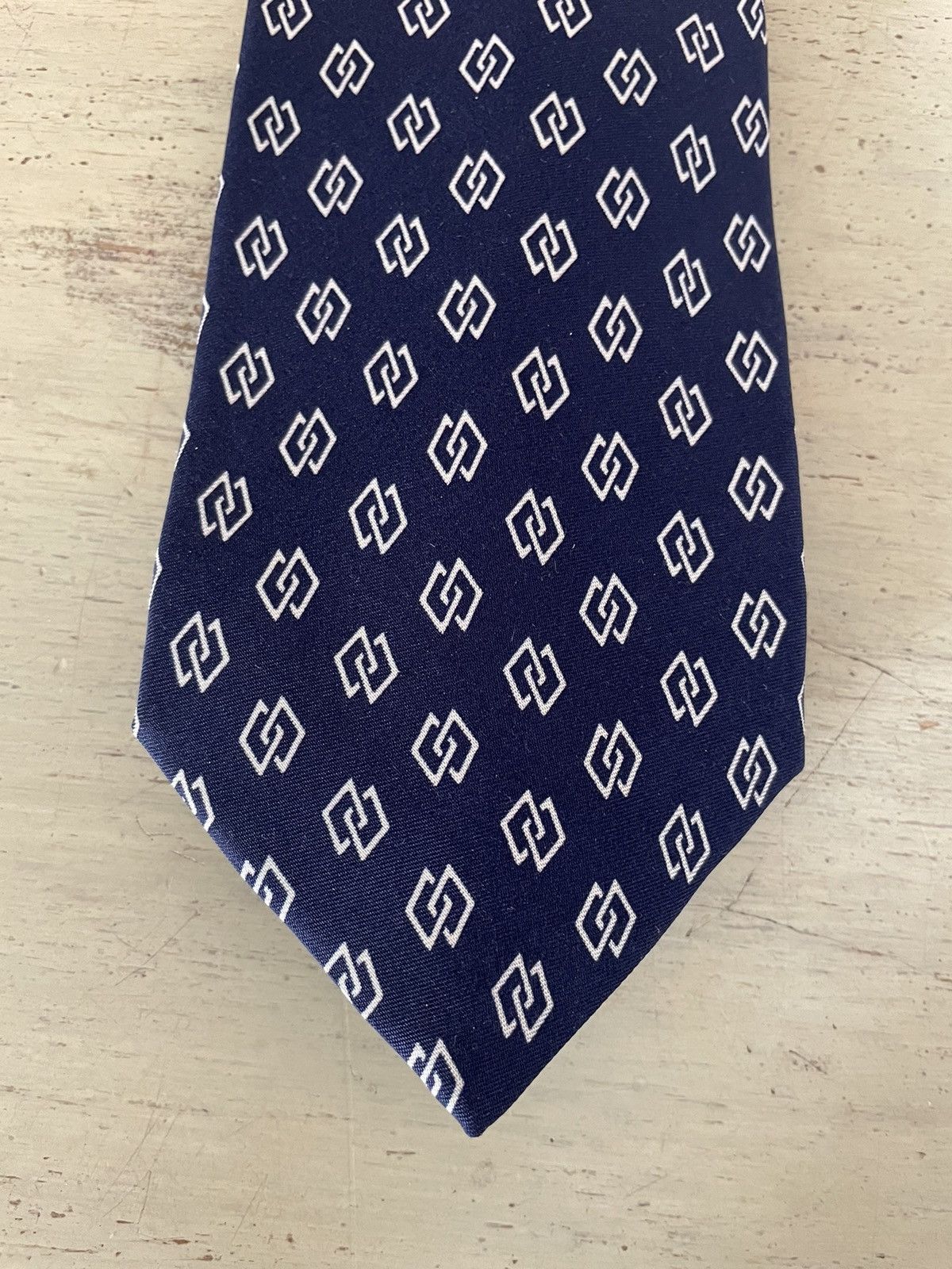 Ralph Lauren Purple Label Linked Squares Print Silk Tie Size ONE SIZE - 4 Thumbnail