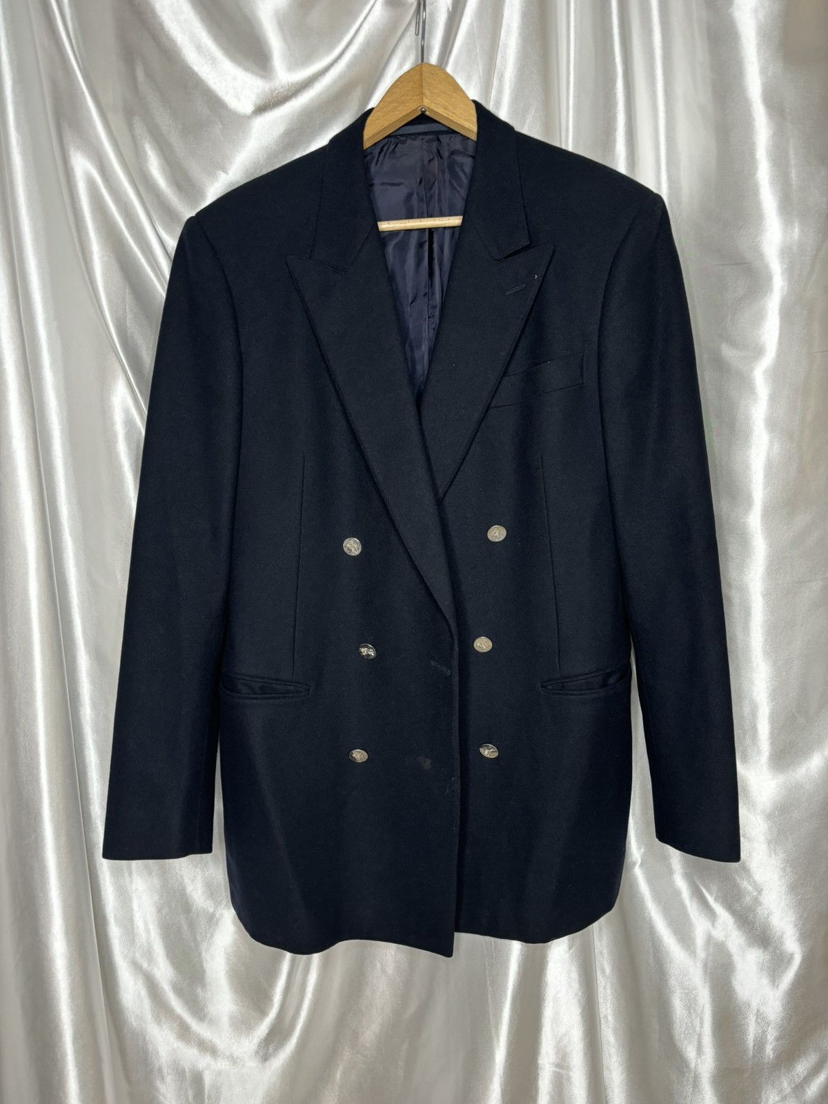Burberry × Vintage vintage woolen Burberrys double breasted blazer jacket logo Size ONE SIZE - 3 Thumbnail