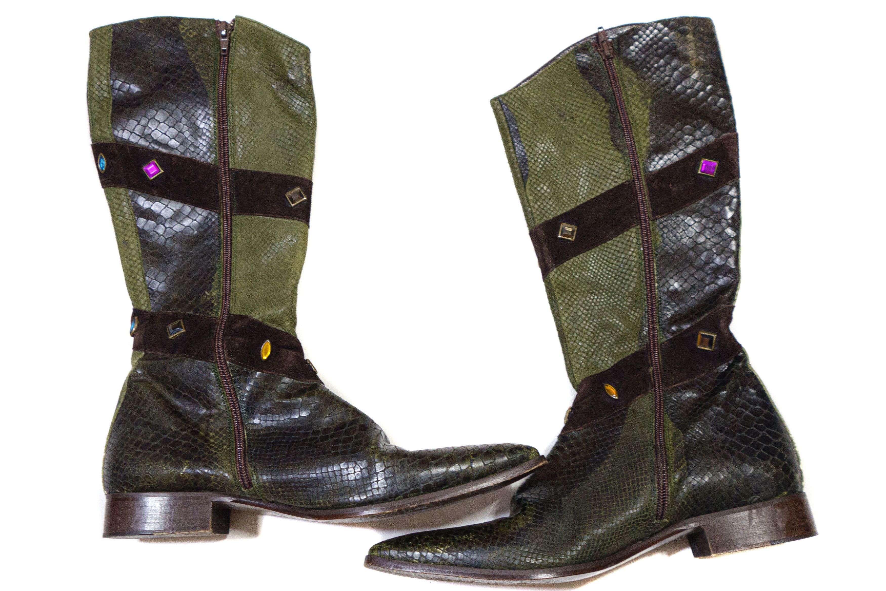 Other Andrea Lattanzi Alladin Rocks Leather High Boots Size US 10 / IT 40 - 3 Thumbnail