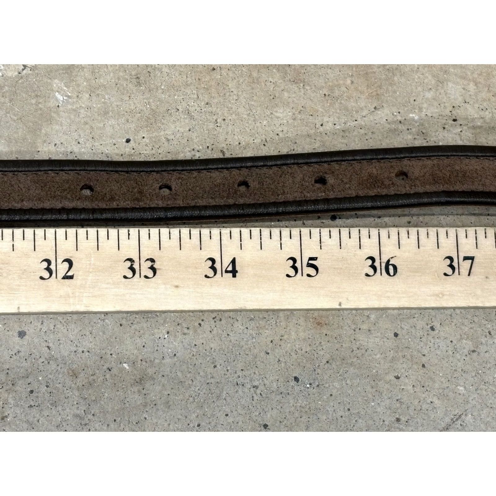 Vintage Tanner Leather Suede Narrow Belt Brown 32-36 Large Adult Italy Belt Woman Regular Size L Size ONE SIZE - 8 Thumbnail