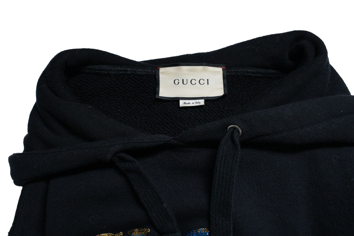 Gucci Gucci, sequinned logo hoodie in black Size M / US 6-8 / IT 42-44 - 5 Thumbnail