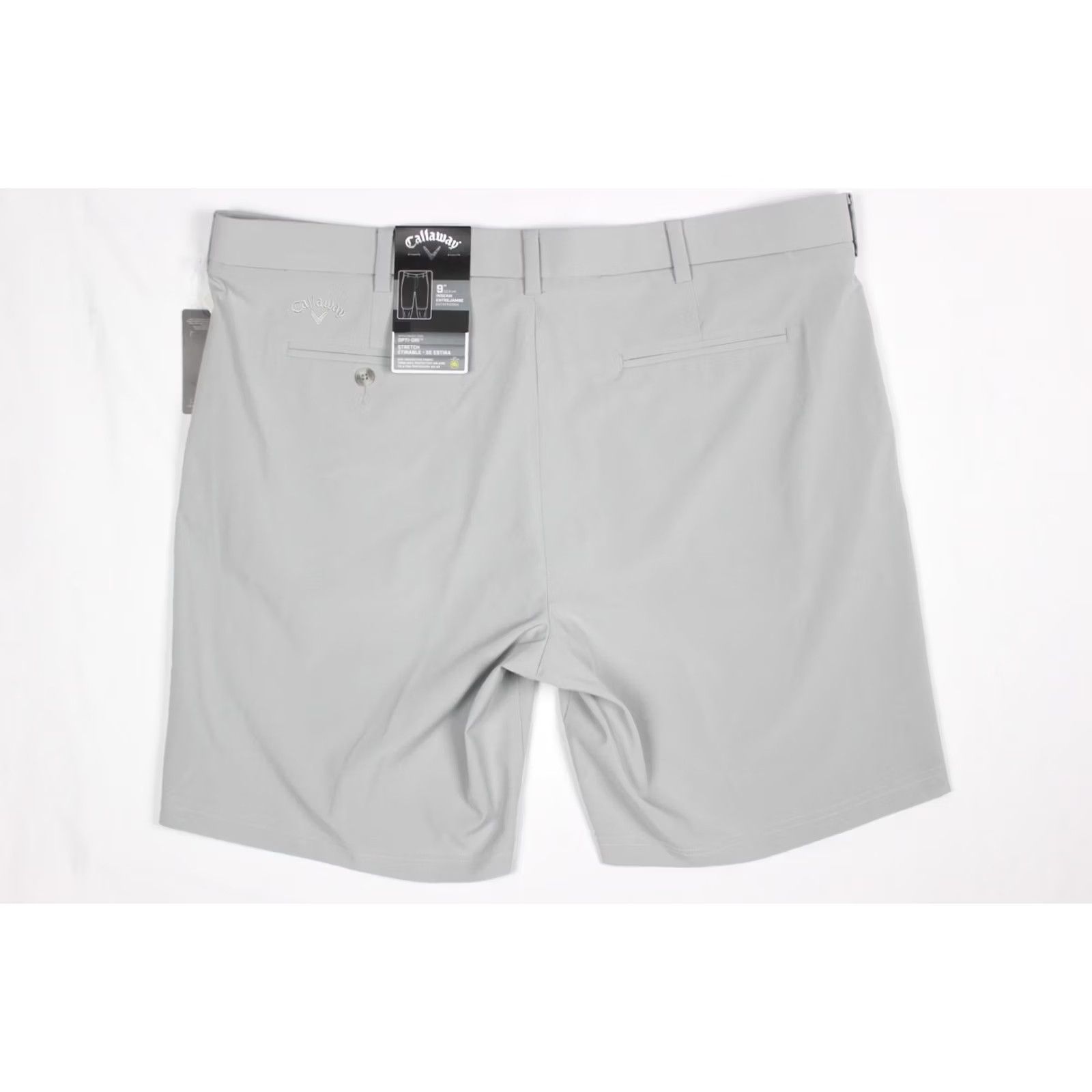 Callaway Callaway Men's 40 x 9" Flat Front Solid Golf Shorts Opti Dri Light Gray Size US 40 / EU 56 - 2 Thumbnail