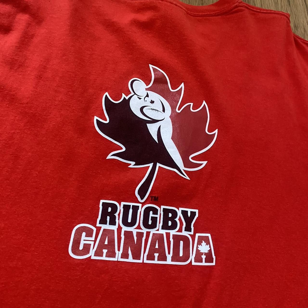 Gildan Red and white Go Canada Go shirt - 2000s style Size US XL / EU 56 / 4 - 4 Thumbnail