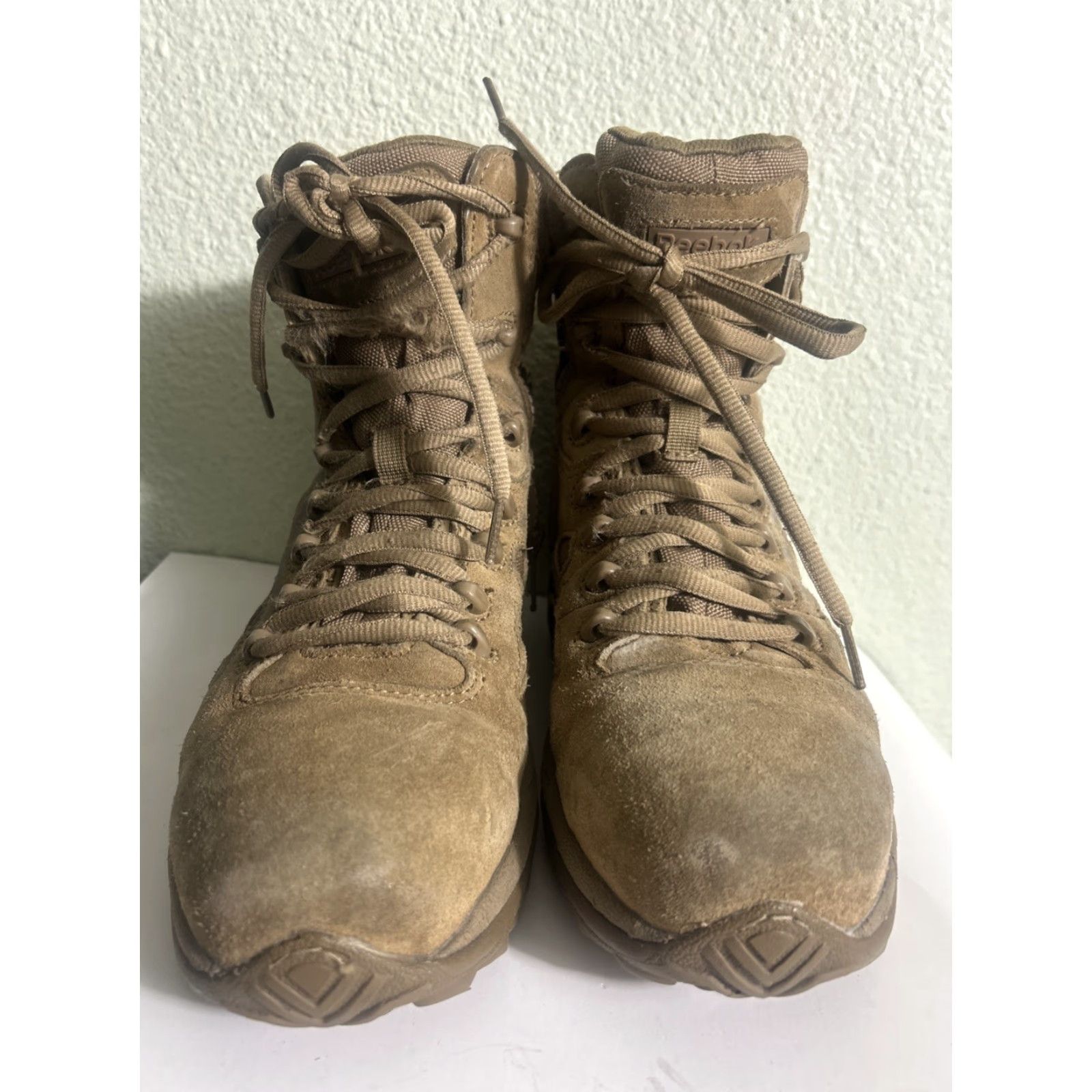 Reebok Reebok Rapid Response Combat Boots Steel Toe Zip Side Boots Mid-Calf Beige Mens Womens 5.5 7.5 Leather Arch Support Slip Non-Slip Water Resistant Size US 6 / IT 36 - 7 Thumbnail
