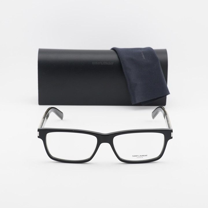 Saint Laurent Paris Saint Laurent SL622 007 Eyeglasses Black 58mm Rectangle Size ONE SIZE - 12 Thumbnail