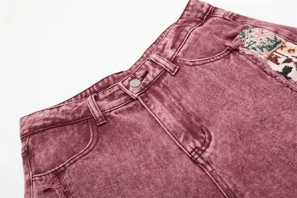Vintage Men's loose washed wide-leg patchwork scimitar jeans Size US 32 / EU 48 - 3 Thumbnail