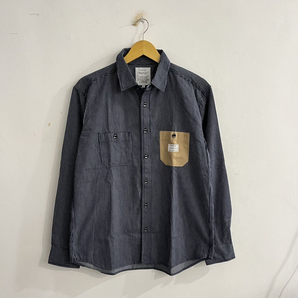 Issey Miyake Trenza - Striped With Iconic Pocket Shirt Size US L / EU 52-54 / 3 - 1 Thumbnail