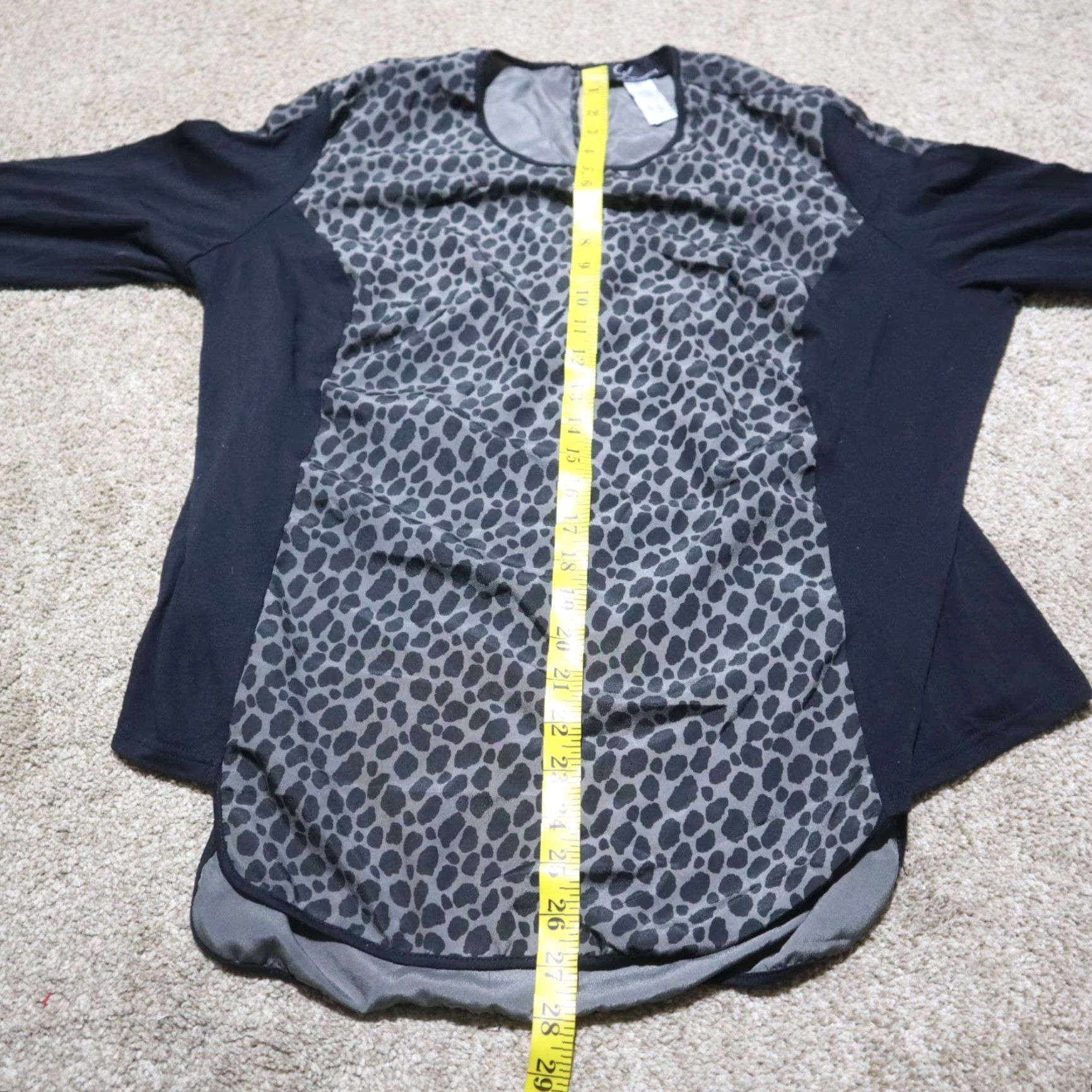 George GK George Kotsiopoulos Women's Animal Print Black Gray Long Sleeve Top 20W Shirt, Scoop Neck, Work, Casual, Fall, Regular Size 20, Women's GK shirt Size 3XL / US 20-22 - 4 Thumbnail