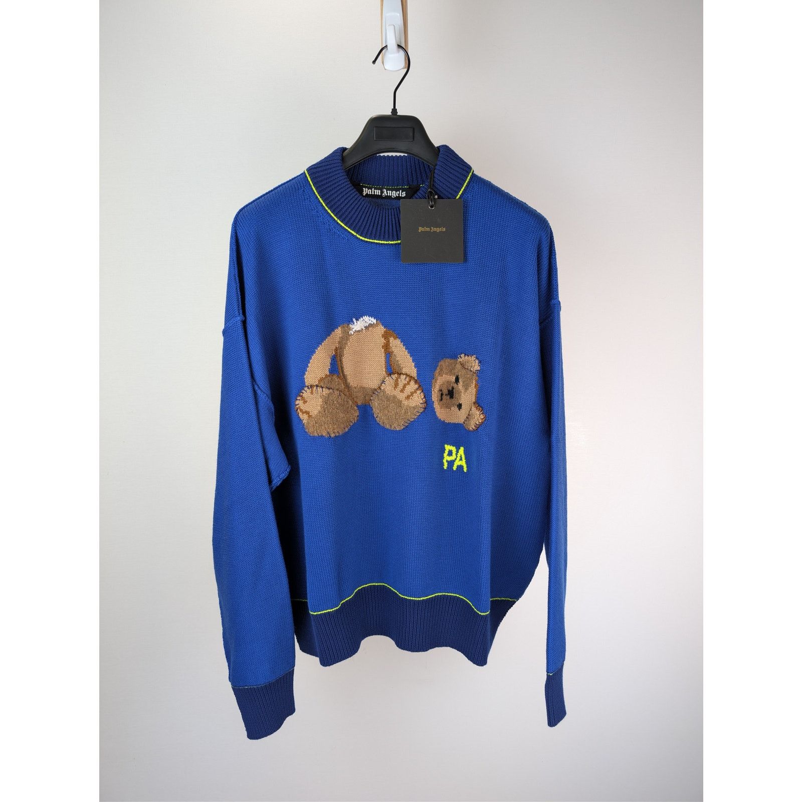 Palm Angels o1rshd1 Bear Sweater in Blue / Brown Size US L / EU 52-54 / 3 - 1 Thumbnail