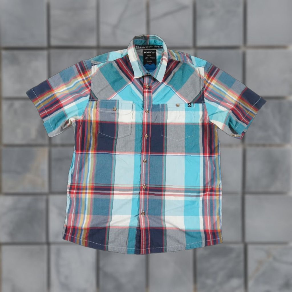 KAVU Kavu Shirt Mens Medium Button Down Short Sleeve Plaid Stretch Outdoors Hike Size US M / EU 48-50 / 2 - 1 Thumbnail