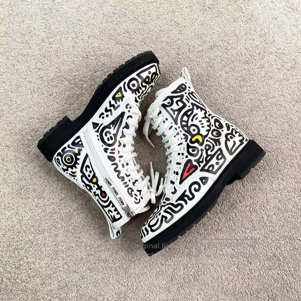 Fendi Fendi White graffiti Martin boots| Size US 5.5 / IT 35.5 - 5 Thumbnail