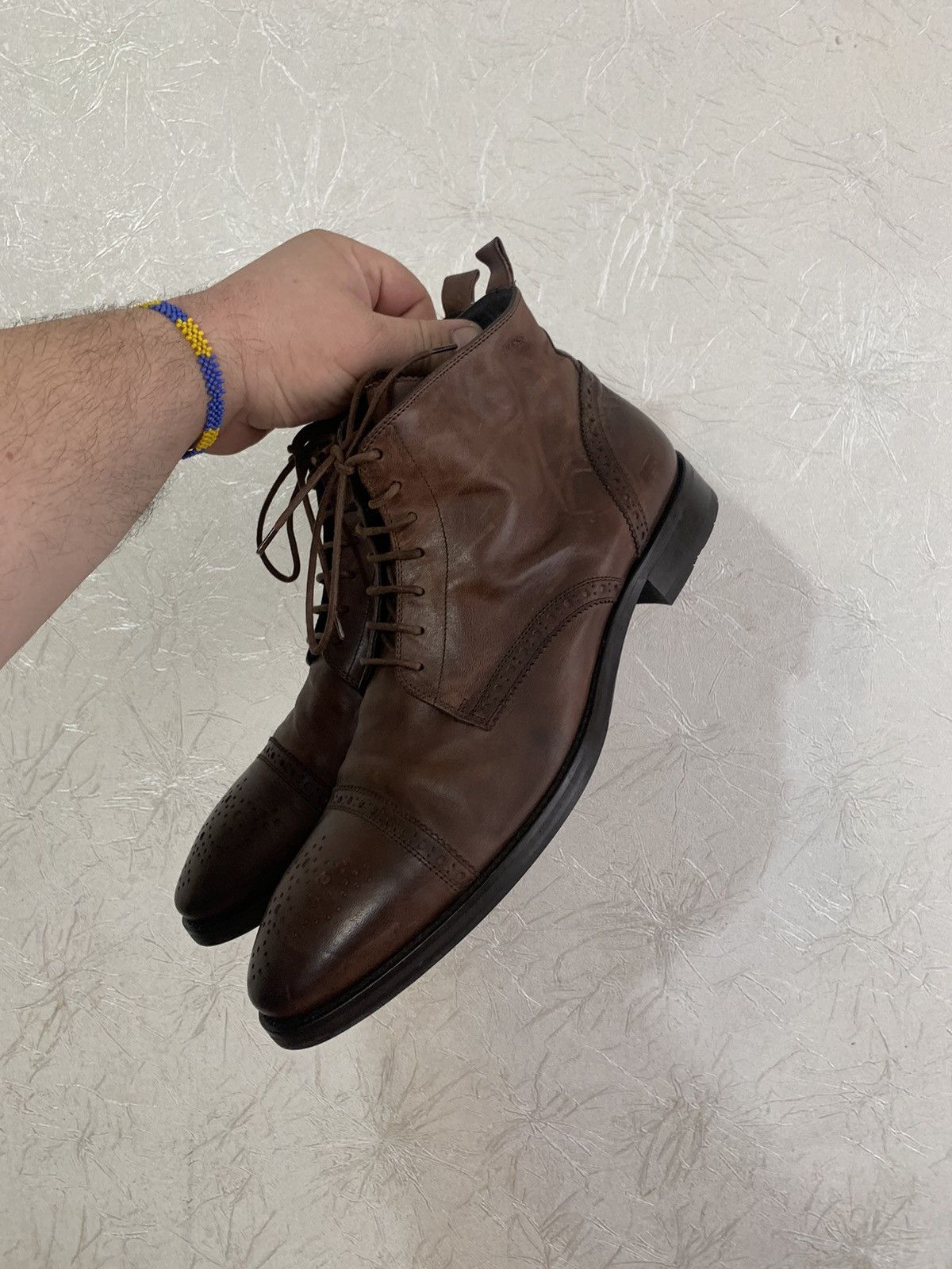 Genuine Leather × Hugo Boss Boss Hugo Boss Brown Leather Brogue Boots Made in Italy US11 Size US 11 / EU 44 - 2 Thumbnail