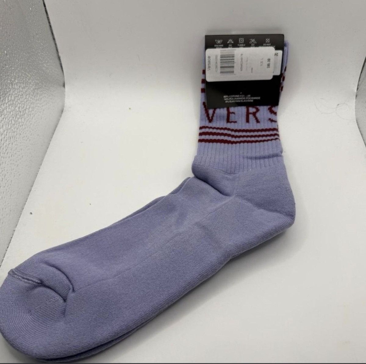 Versace Versace Lavender Logo Crew Socks Size ONE SIZE - 3 Thumbnail