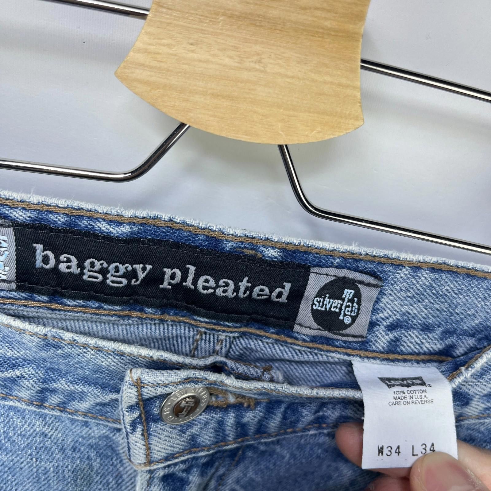Levi's Vintage 90s Levi's Silvertab Baggy Pleated Jeans 34 x 34 Size US 34 / EU 50 - 2 Thumbnail