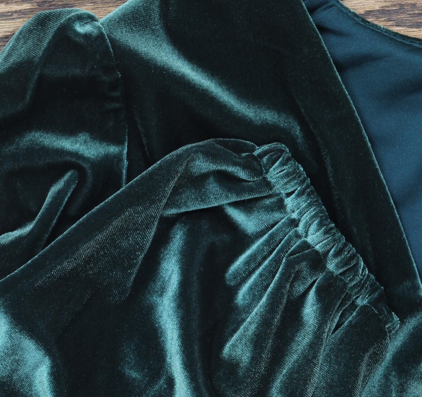 Other Nwt Msk Waist Stretch Velvet Shift Dress Emerald Green L Size L / US 10 / IT 46 - 7 Thumbnail