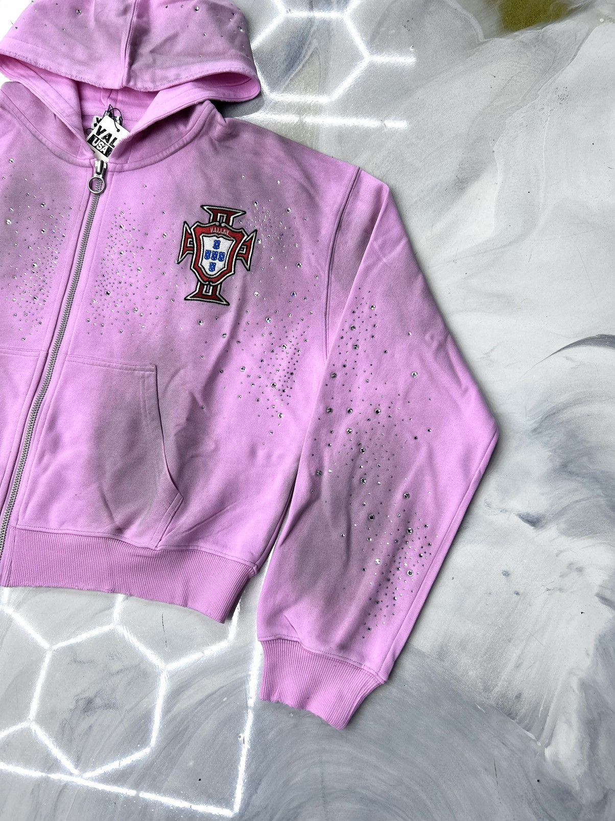 Vale Vale Pink Venus Crystal Cluster Zip Up Hoodie Size L Size US L / EU 52-54 / 3 - 4 Thumbnail