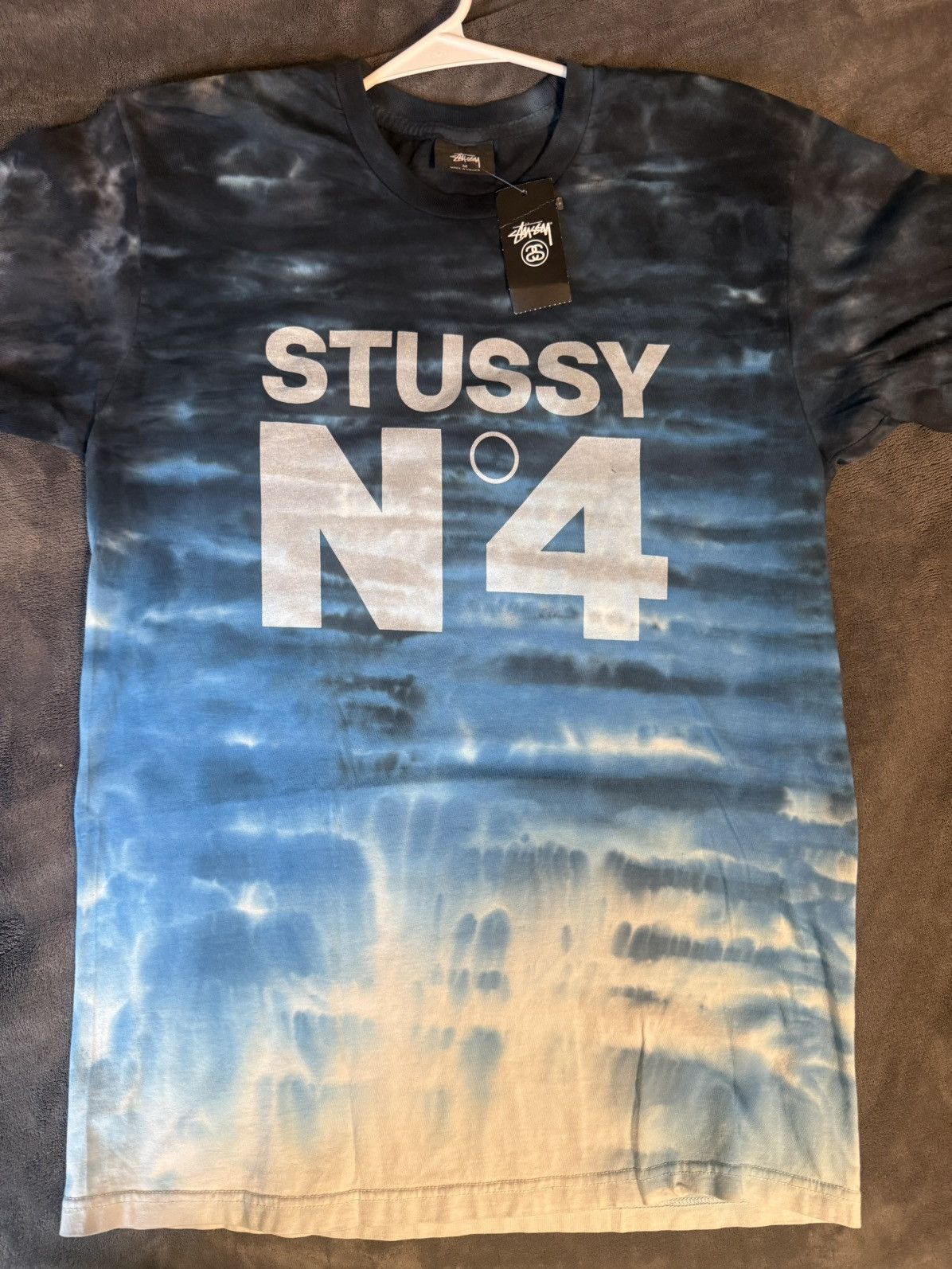 Stussy Stussy No.4 Blue Gradient tie dyed tee size MD Size US L / EU 52-54 / 3 - 1 Thumbnail