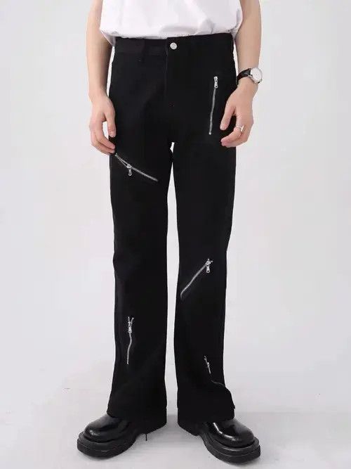 Black Zip Punk Pants