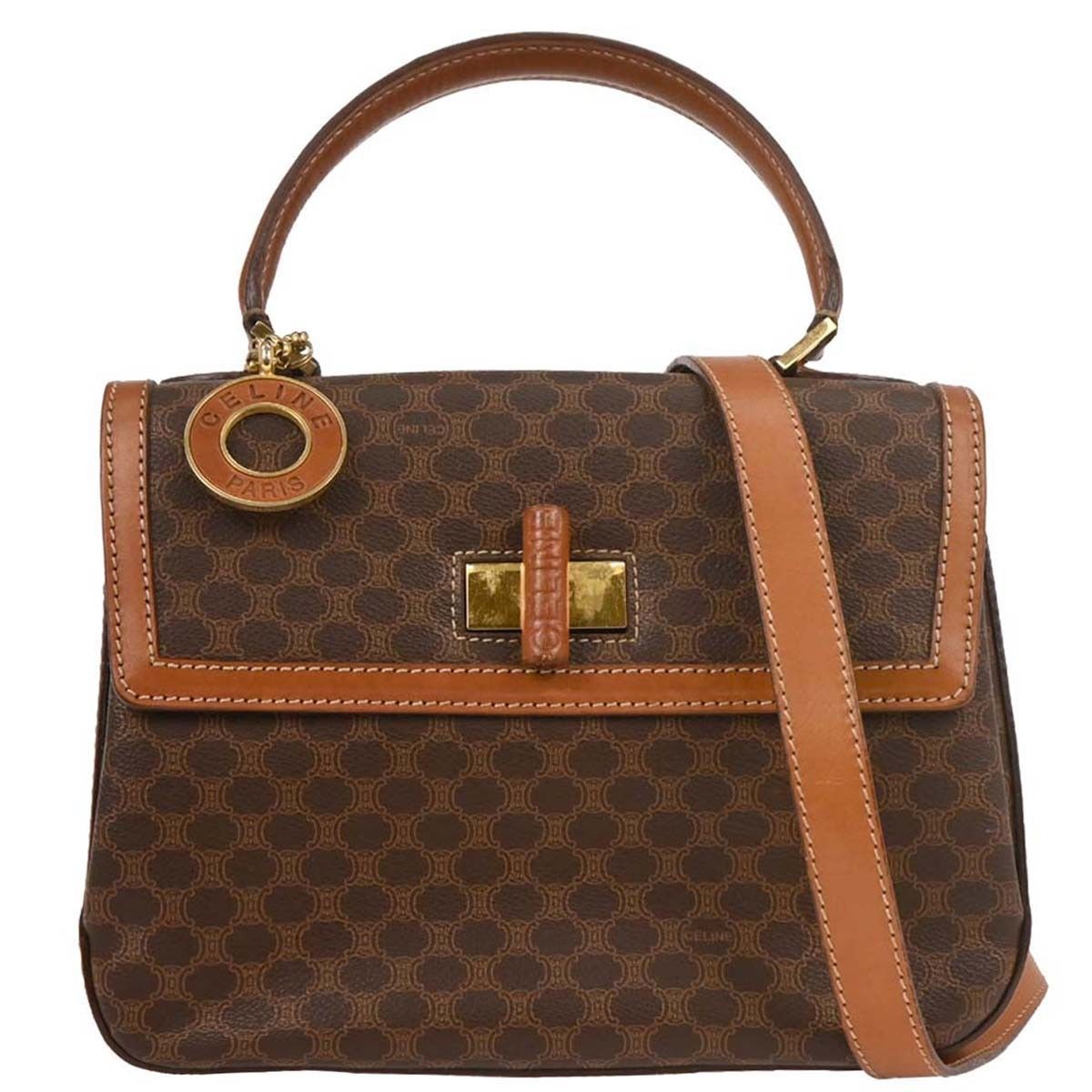 Celine Celine Vintage Convertible Top Handle Bag Macadam Coated Canvas Size ONE SIZE - 1 Thumbnail