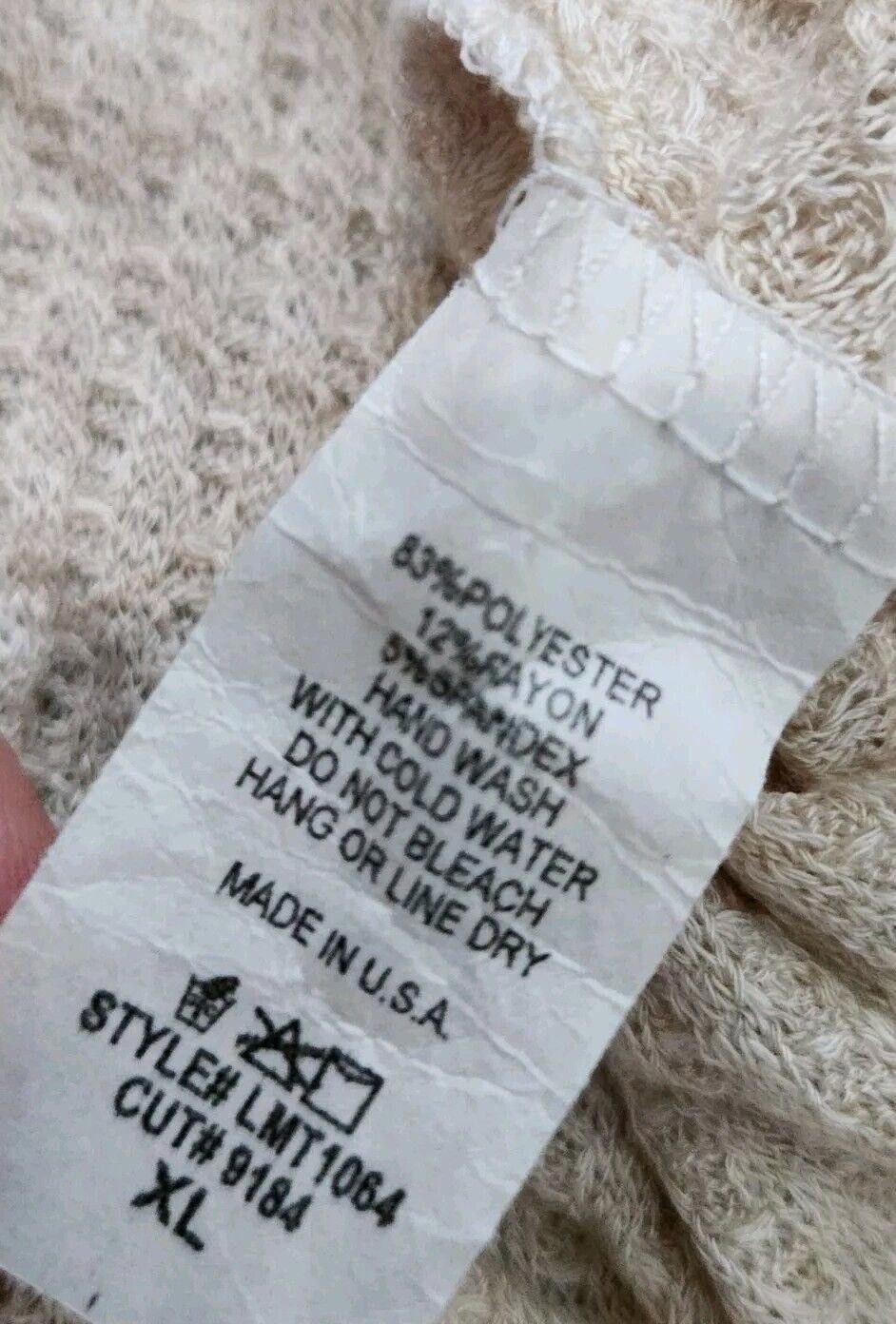 Designer Lovely Melody Sweater Top Extra Large Waffle Knit Oversized Size XL / US 12-14 / IT 48-50 - 4 Thumbnail