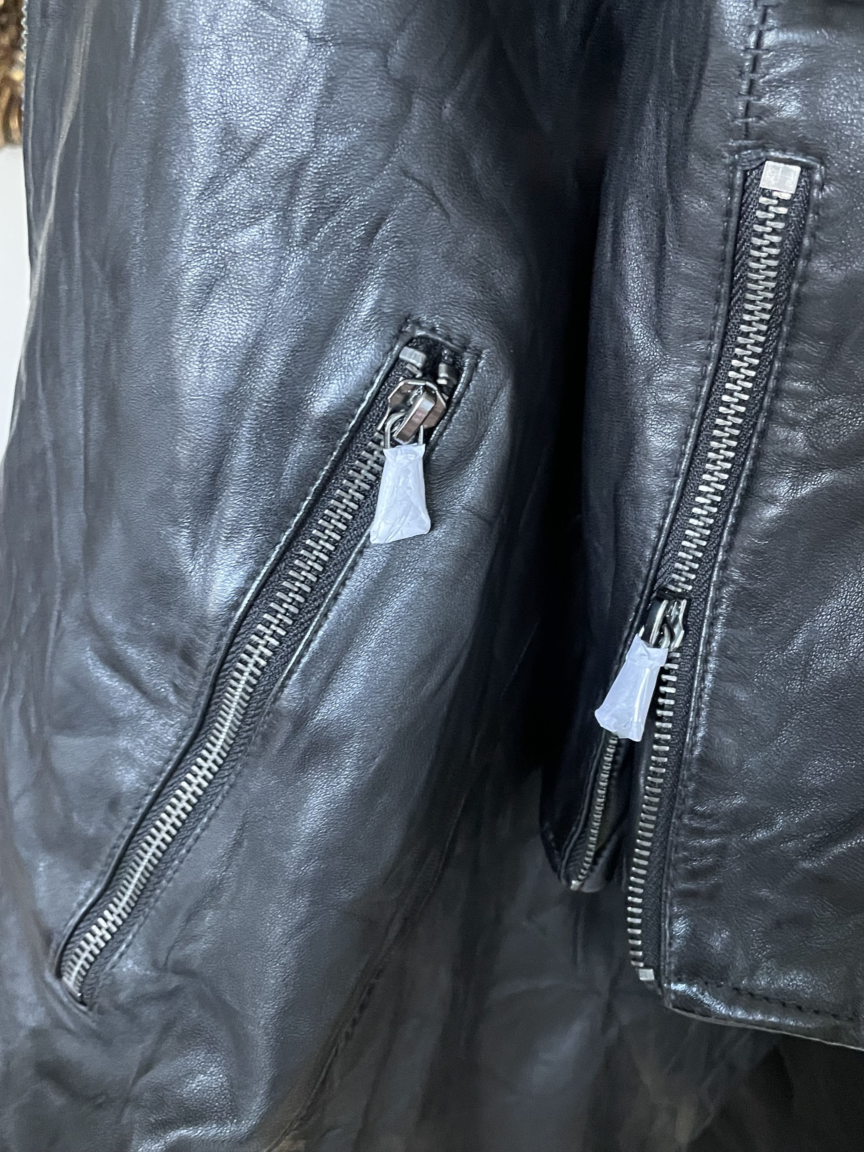 John Varvatos John Varvatos Crinkled Slim Fit Leather Jacket Black Size US M / EU 48-50 / 2 - 9 Thumbnail