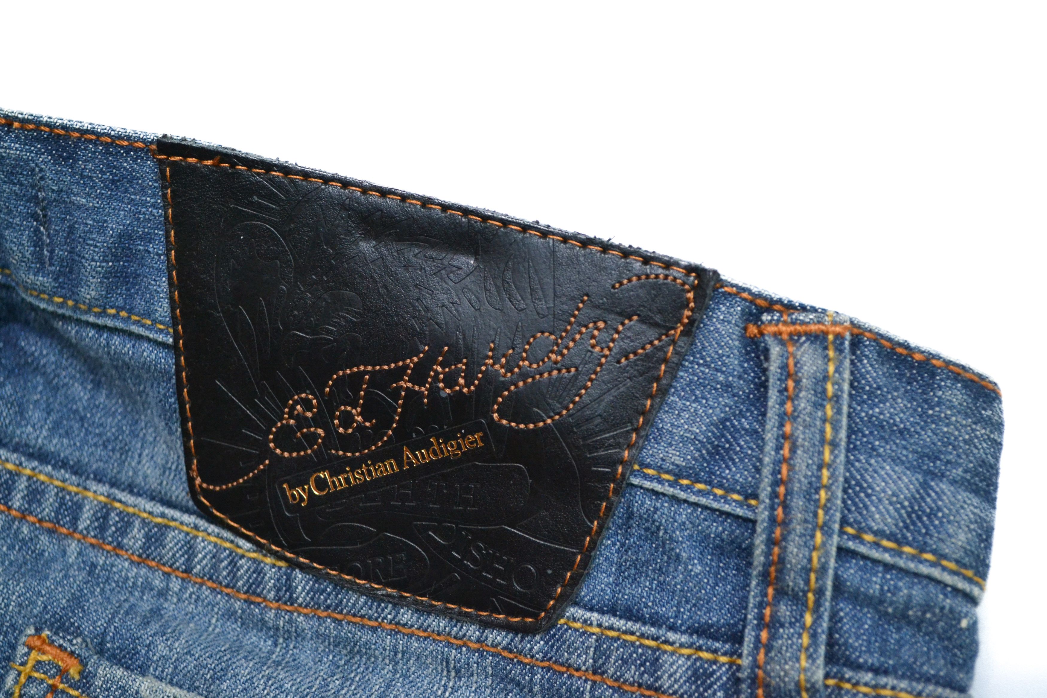 Ed Hardy Ed Hardy Y2K Koi Fish Embroidered Denim Mini Skirt Size 26" / US 2 / IT 38 - 2 Thumbnail