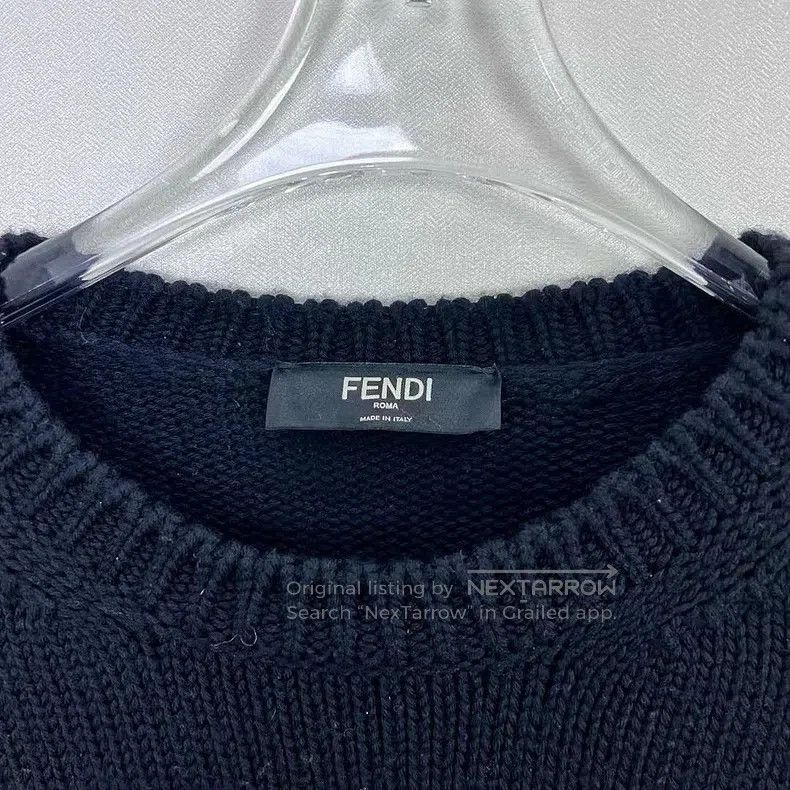 Fendi Fendi Letter Logo Jacquard Knit Woolen Sweater Size US M / EU 48-50 / 2 - 4 Thumbnail