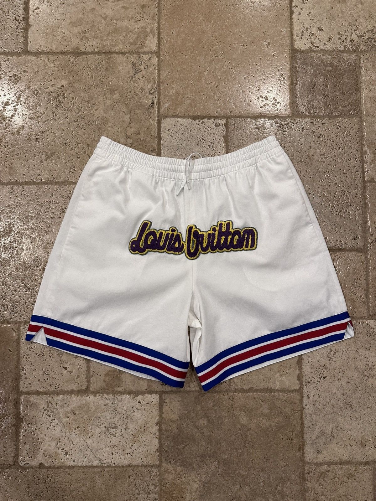 Louis Vuitton Louis Vuitton x NBA x Virgil Embroidered White Shorts Size US 36 / EU 52 - 1 Thumbnail