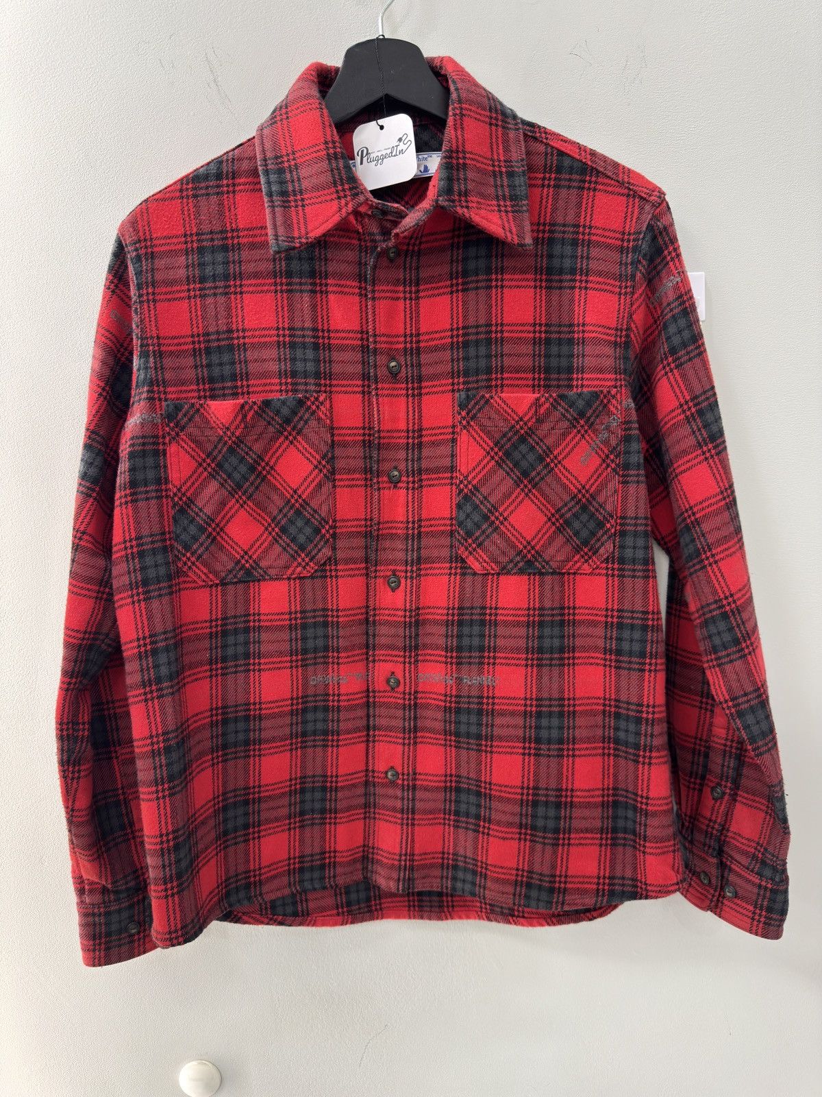 Off-White Off White Red Flannel Button Up Size US XS / EU 42 / 0 - 1 Thumbnail