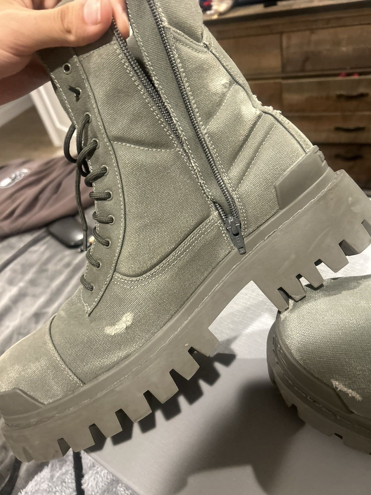 Balenciaga Balenciaga green strike boots canvas Size US 13 / EU 46 - 6 Thumbnail