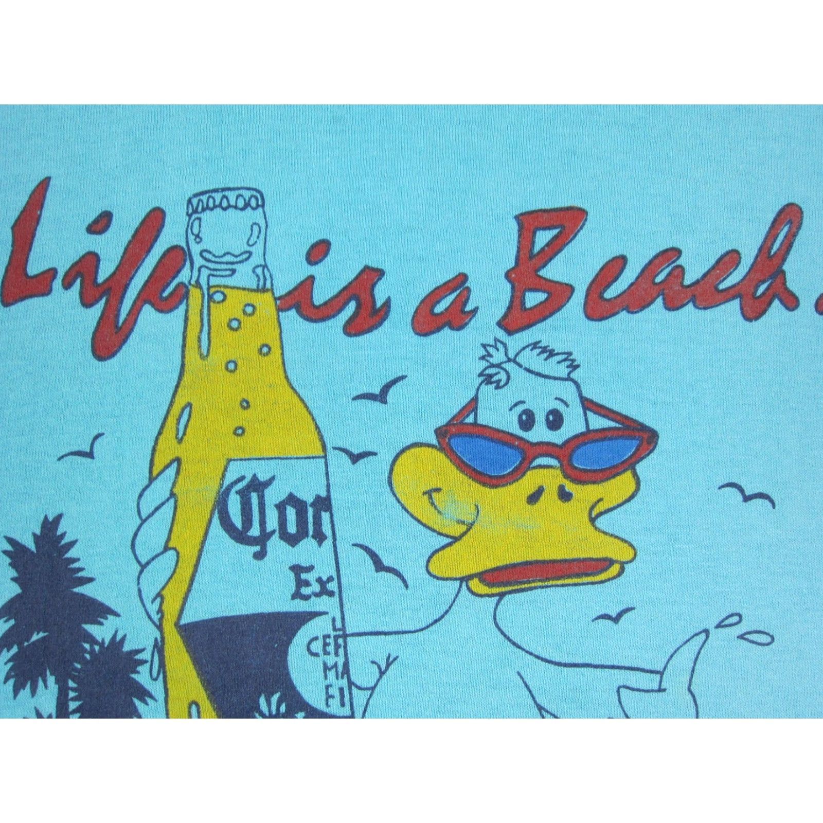 Alife VINTAGE Life Is A Beach Duck Shirt Mens M Blue 80s 90s Beer City Outdoor Classic Short Sleeve Crew Neck T-Shirt Used Size US M / EU 48-50 / 2 - 3 Thumbnail