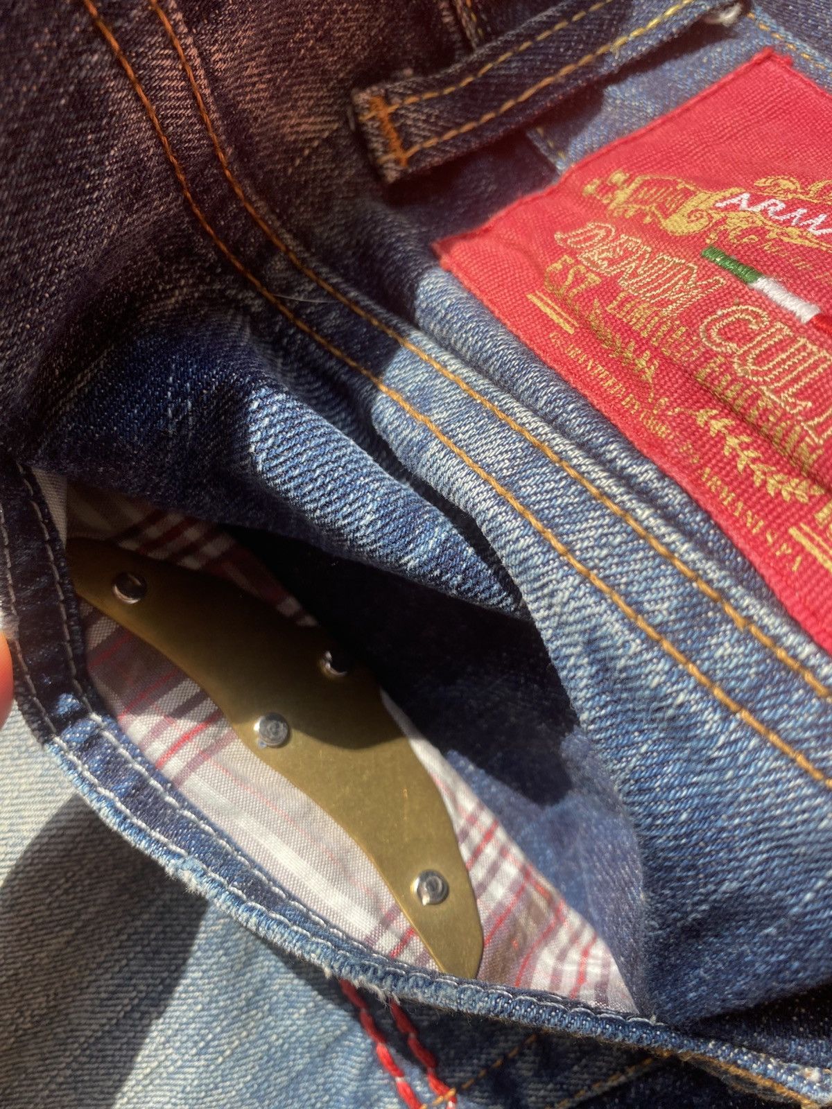 Armani × Vintage Armani Jeans Red Wash Limited Edition Italy Selvage denim Size US 32 / EU 48 - 5 Thumbnail