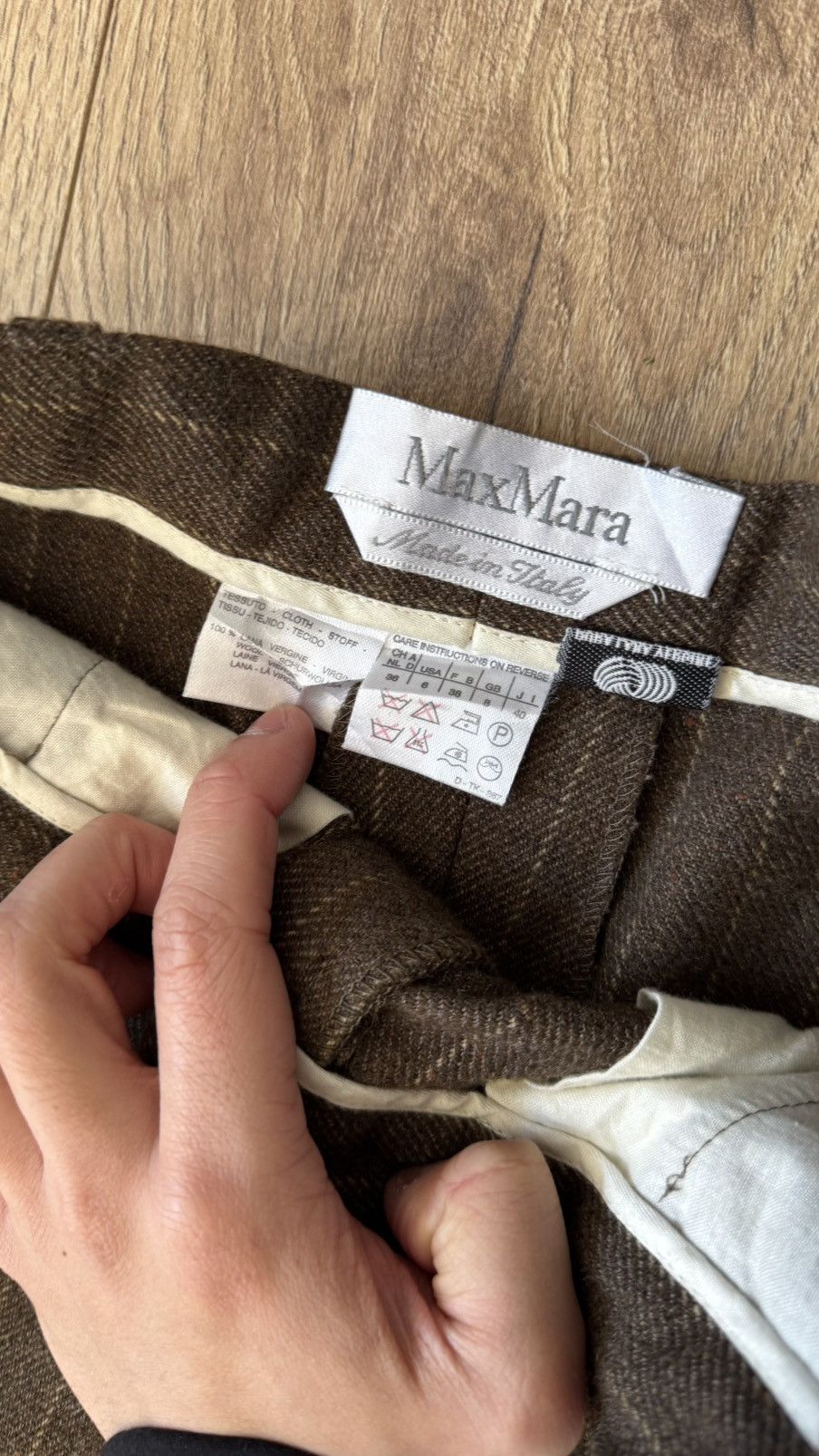 Max Mara Olive Max Mara Chalk Stripe Trousers FR 38 Size 27" / US 4 / IT 40 - 2 Thumbnail