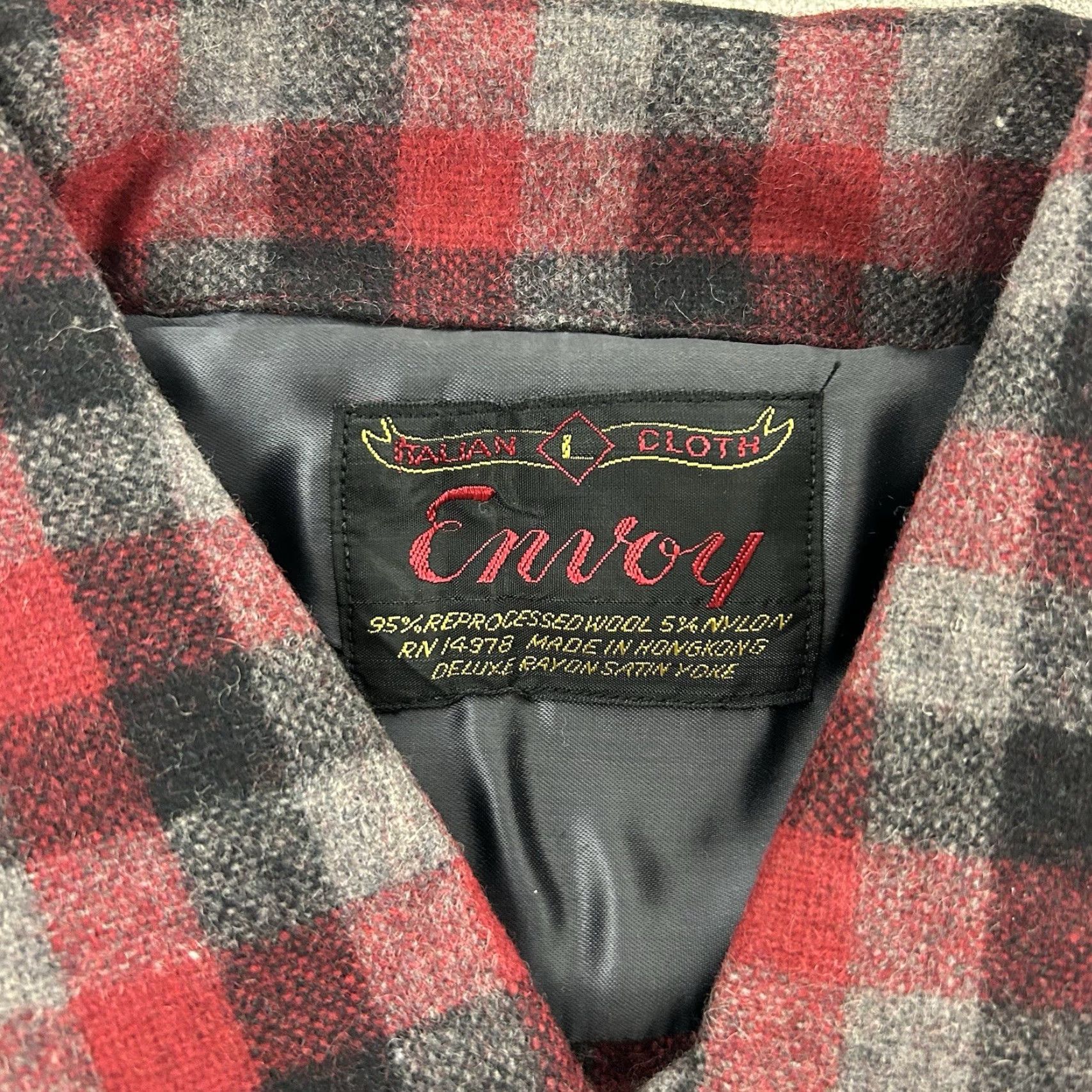 Vintage VINTAGE Envoy Mens Large Shirt Long Sleeve Plaid Check Thick Flannel Wool Button-Up Pocket" Size US L / EU 52-54 / 3 - 4 Thumbnail