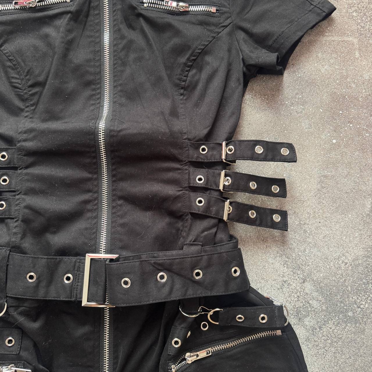 If Six Was Nine Y2K Avant Garde Goth Emo Strap Belt Mini Dress Size S / US 4 / IT 40 - 6 Thumbnail