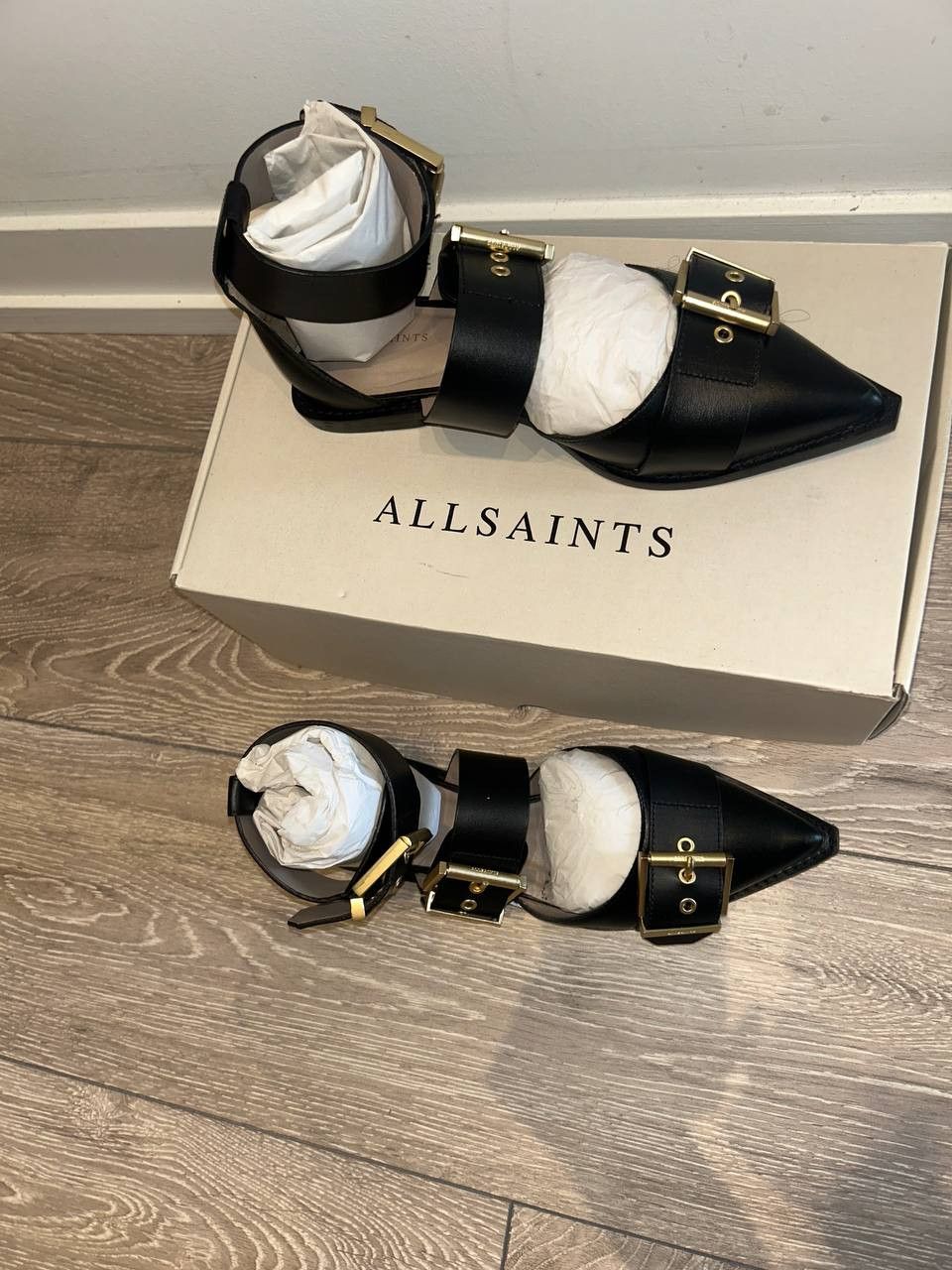 Allsaints Sutton Leather Pointed Toe Shoes Size US 7 / IT 37 - 5 Thumbnail
