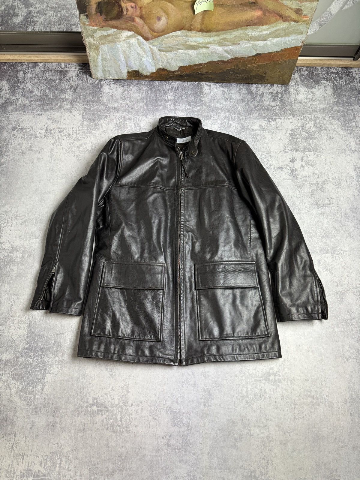 High Quality Italian Leather Jacket Blazer Moto Racing Coat