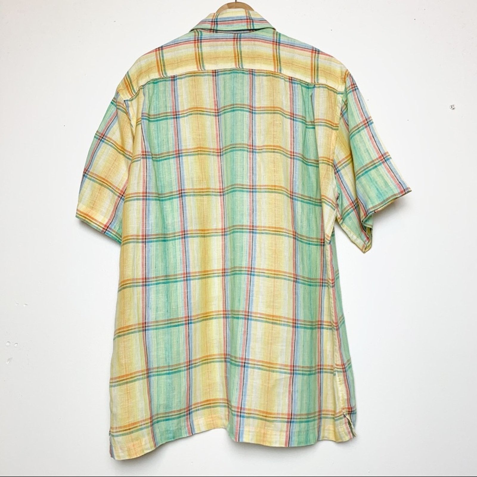 Alan Flusser Alan Flusser Linen Summer Plaid Button Up Shirt Men Med Size US M / EU 48-50 / 2 - 10 Thumbnail
