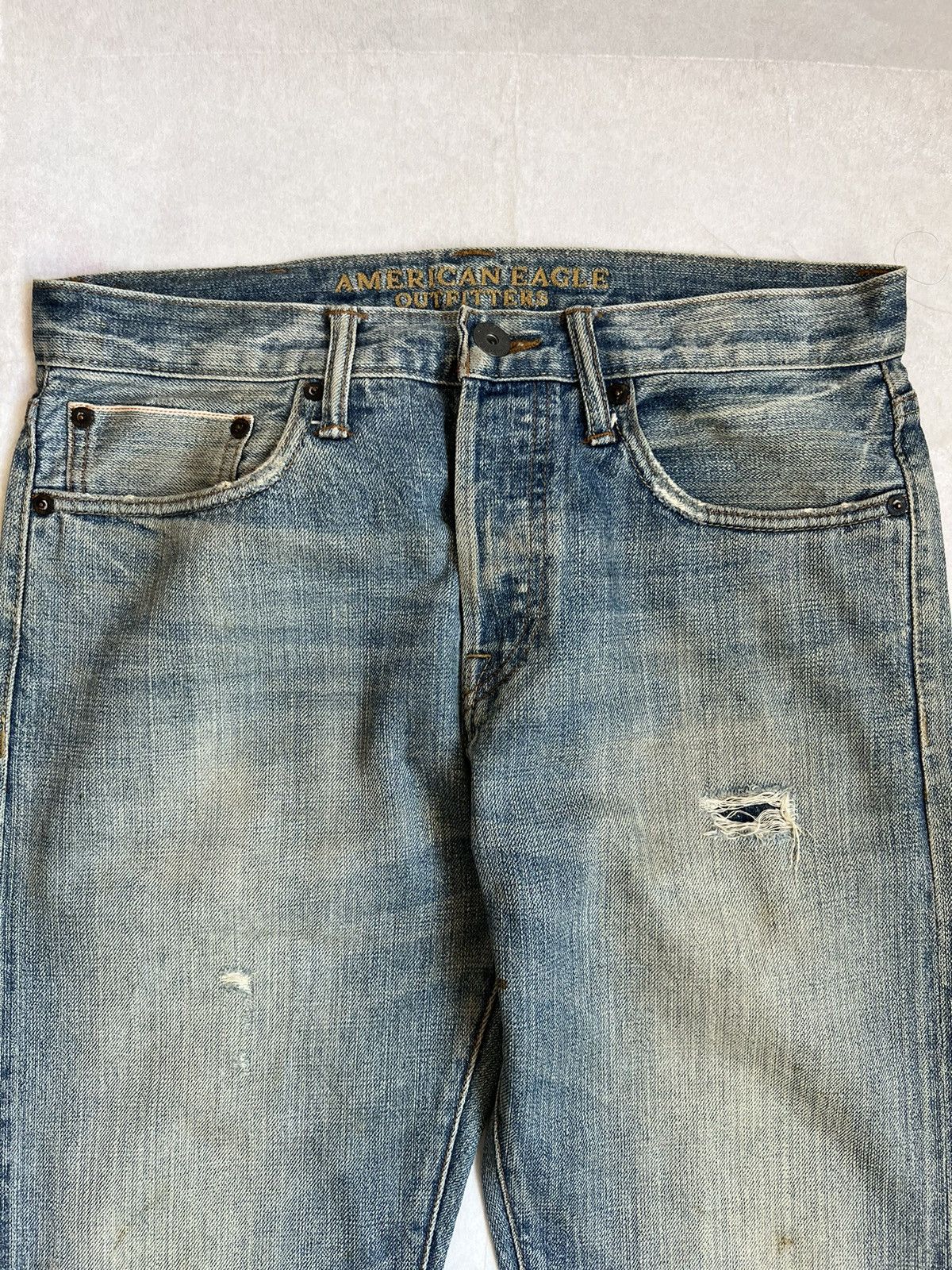 American Eagle Outfitters Vtg American Eagle Fly Button Selvedge Denim Kurt Cobain Size US 32 / EU 48 - 6 Thumbnail