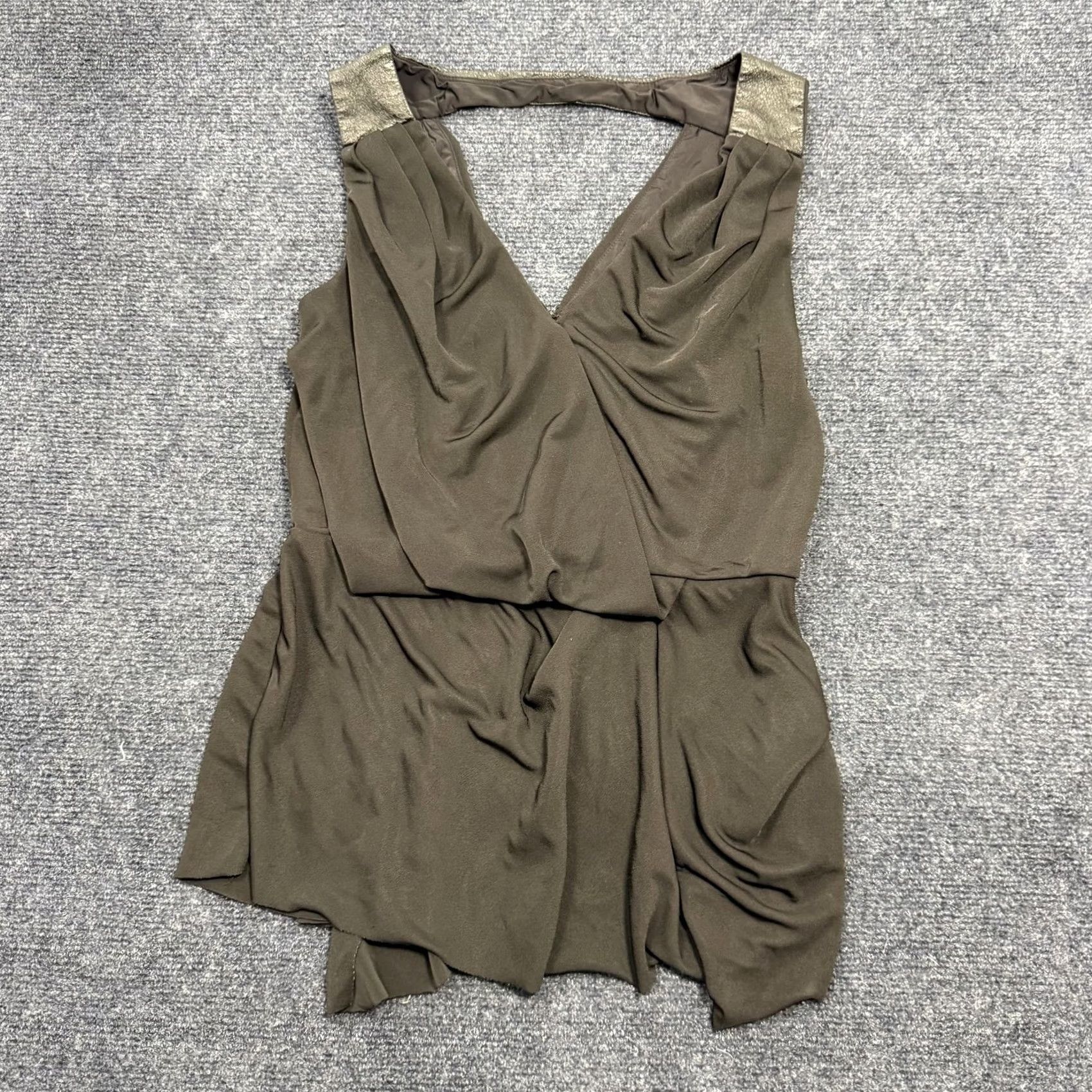 Bebe VINTAGE? No. Y2K Bebe Blouse Womens S Black V-Neck Sleeveless Draped Tunic Top Party Size S / US 4 / IT 40 - 2 Thumbnail
