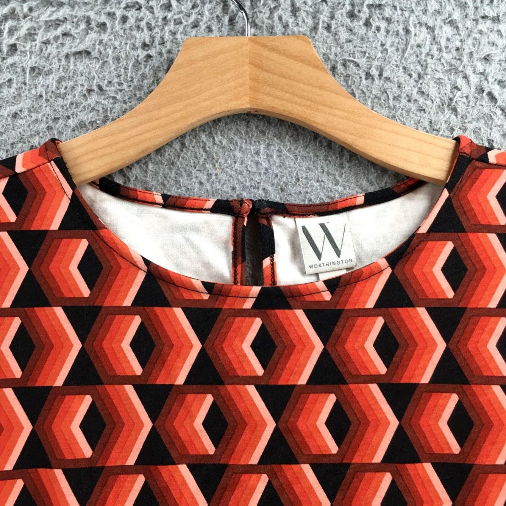 Worthington Worthington Blouse Top Womens XL Multi Geometric Print Short Sleeve Pullover NEW Size XL / US 12-14 / IT 48-50 - 3 Thumbnail
