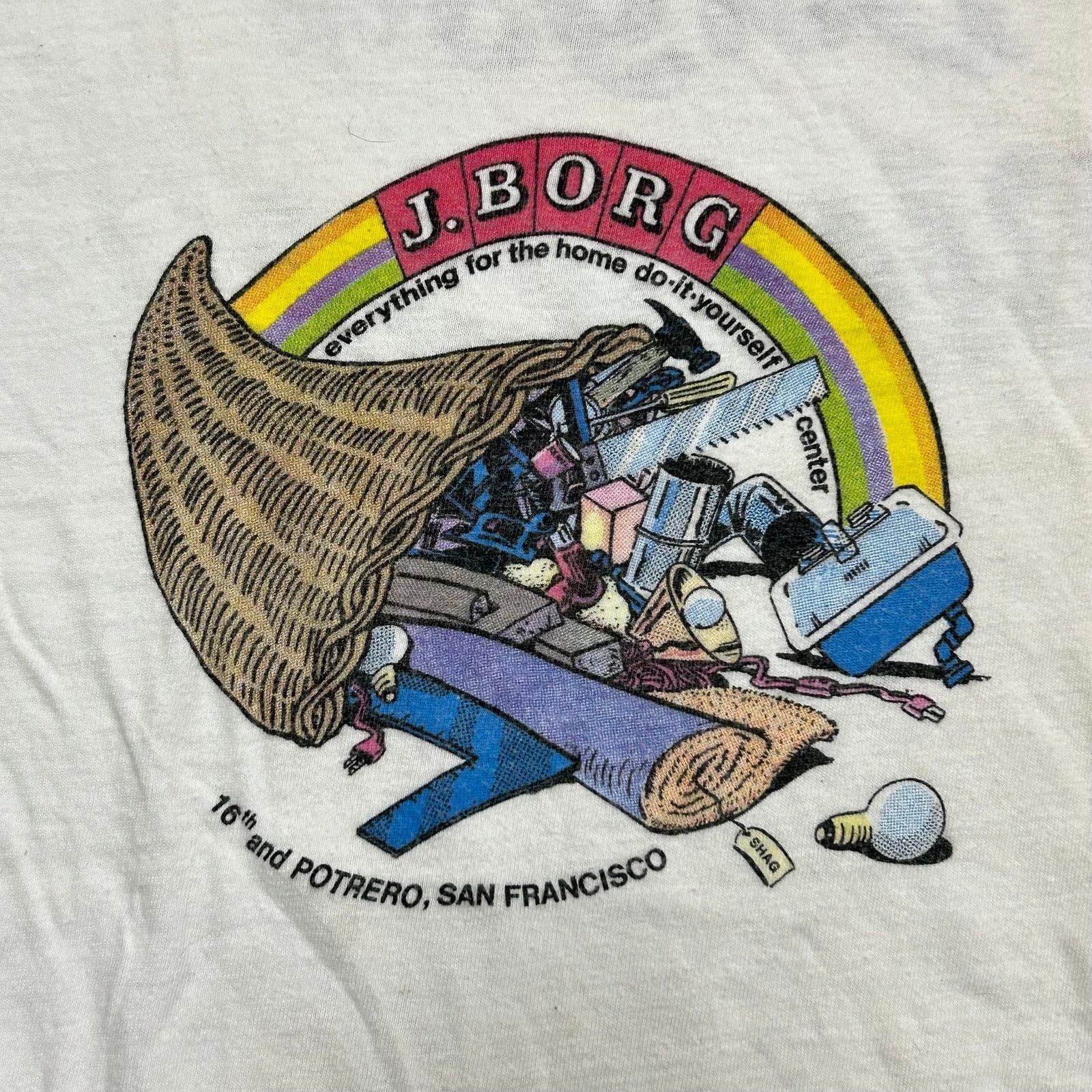 Vintage Vintage 90s J Borg Home Center white Tee T Shirt Size Small Size US S / EU 44-46 / 1 - 5 Thumbnail