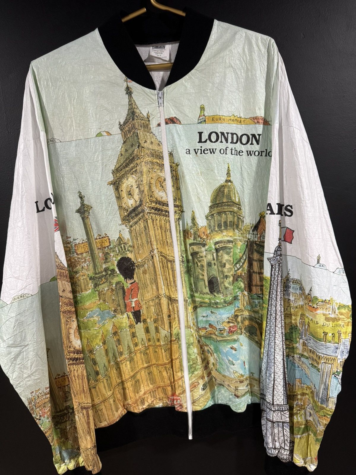 Other 80s / 90s Vintage London Paris Map Windbreaker Jacket XL Size US XL / EU 56 / 4 - 3 Thumbnail